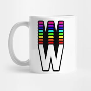 Rainbow Letter, W Mug